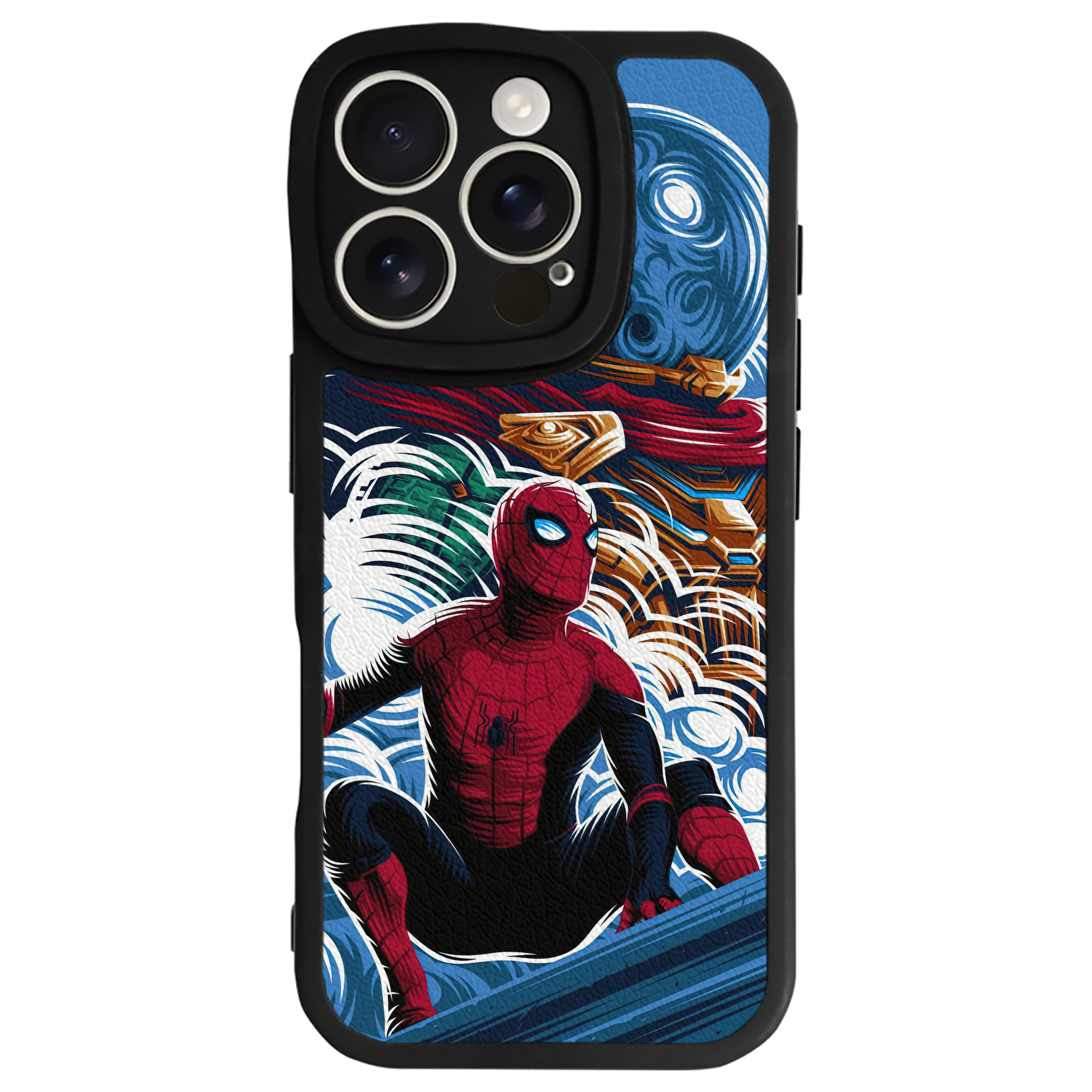 Spider Man スパイダーマン 【iPhone 16シリーズ対応】シリコンスマホケース（レザー調） 材質：シリコン